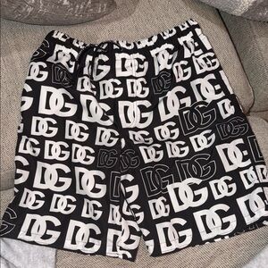 Dolce & Gabbana Black and White Logo swim Shorts